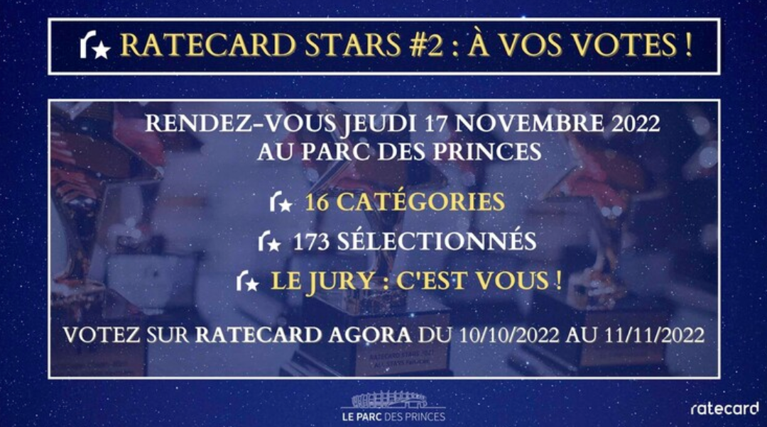Nous sommes Nominés aux Ratecard Stars !